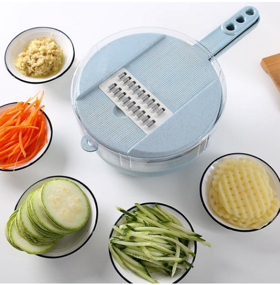 8 In 1 Multifunctional Stainless Steel Vegetable Slicer Kit